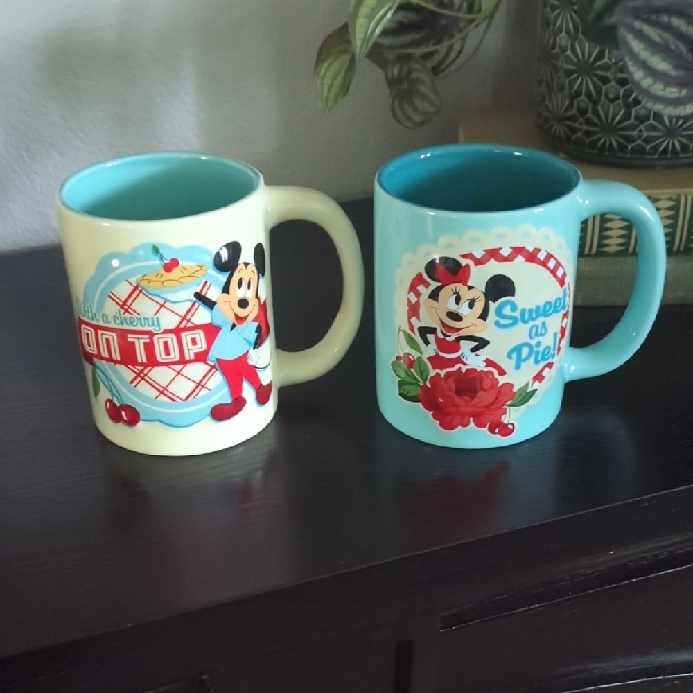 Disney Mickey Mouse Mugs - Cream and Blue